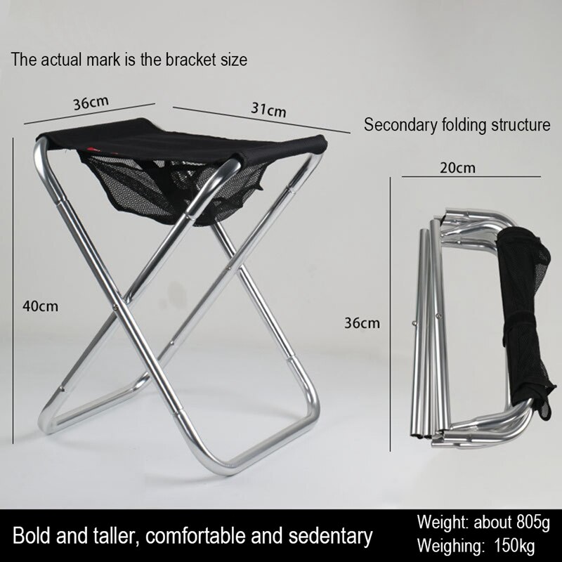 Folding Bench, Outdoor Portable Folding Chair, Camping Chair, Camping Aluminum Alloy Fishing Bench: B2
