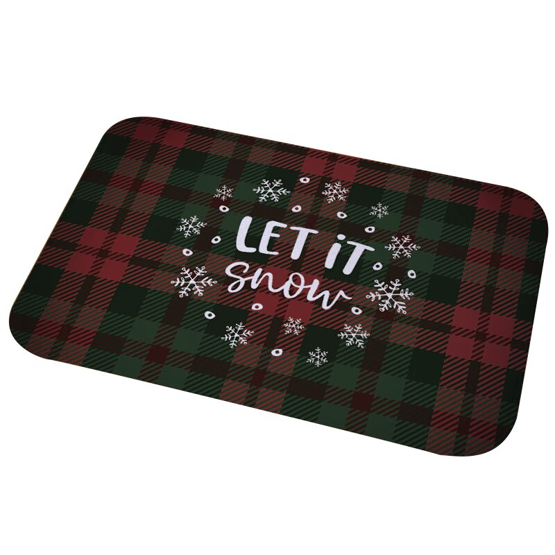 Winter Snowflake Christmas Tree Doormat Red Non Slip Absorbent Floor Carpet Mat for Entryway Bedroom Living Room Sofa Home Decor: B11