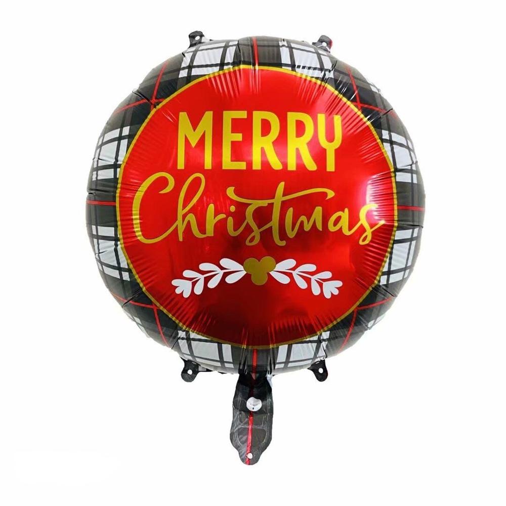 10 stk 18 tommer runde julepynt folie balloner julemanden snemand juletræ ballon xmas globos oppustelige legetøj: Agat