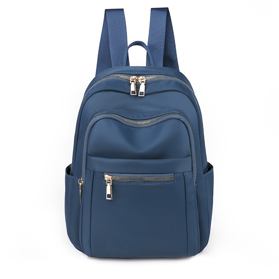 Moda feminina mochilas bolsa de alta qualidade anti-roubo escola saco de livro para meninas feminino viagem bagpack senhoras mochila: Blue-19