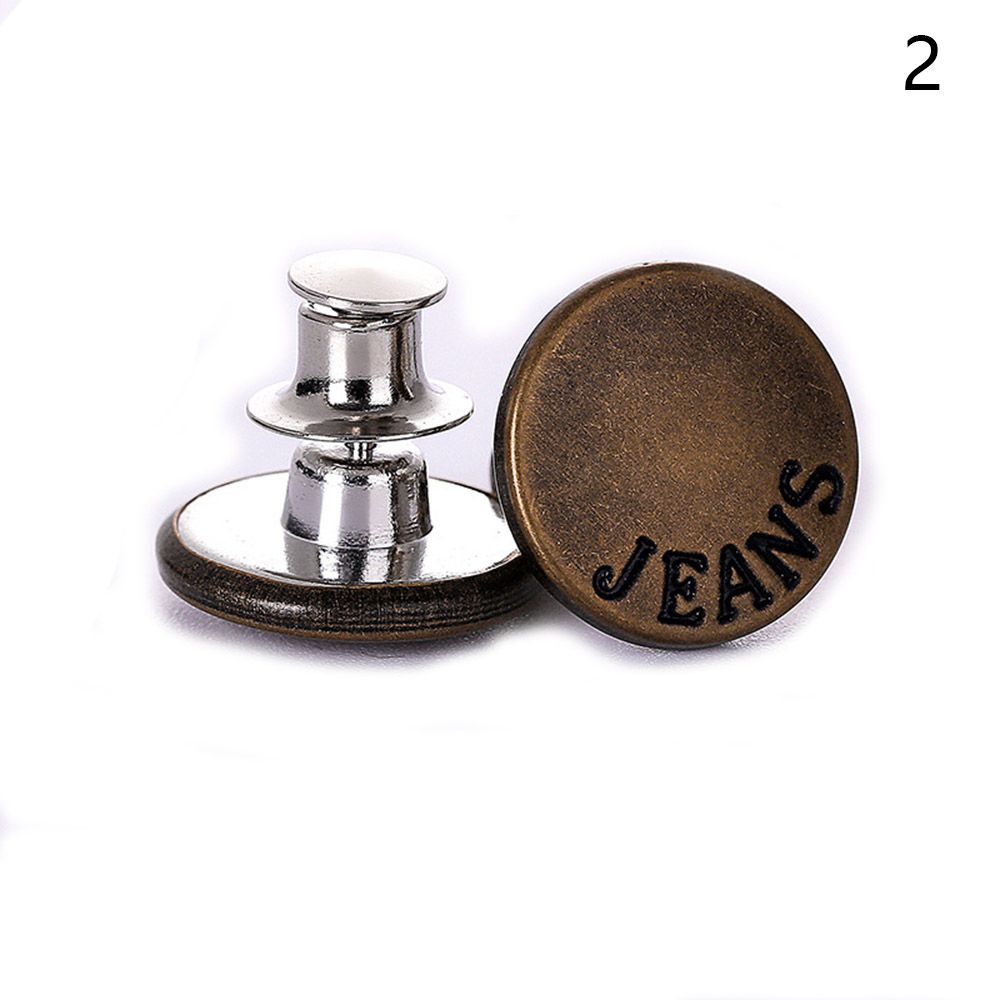 1 PC retro schnappen Verschluss Metall Tasten für Kleidung Jeans Abnehmbare Verstellbare Hosen Tasten Kostenloser Nagel NäHenne stecken Taille Geschmack Stift: 02