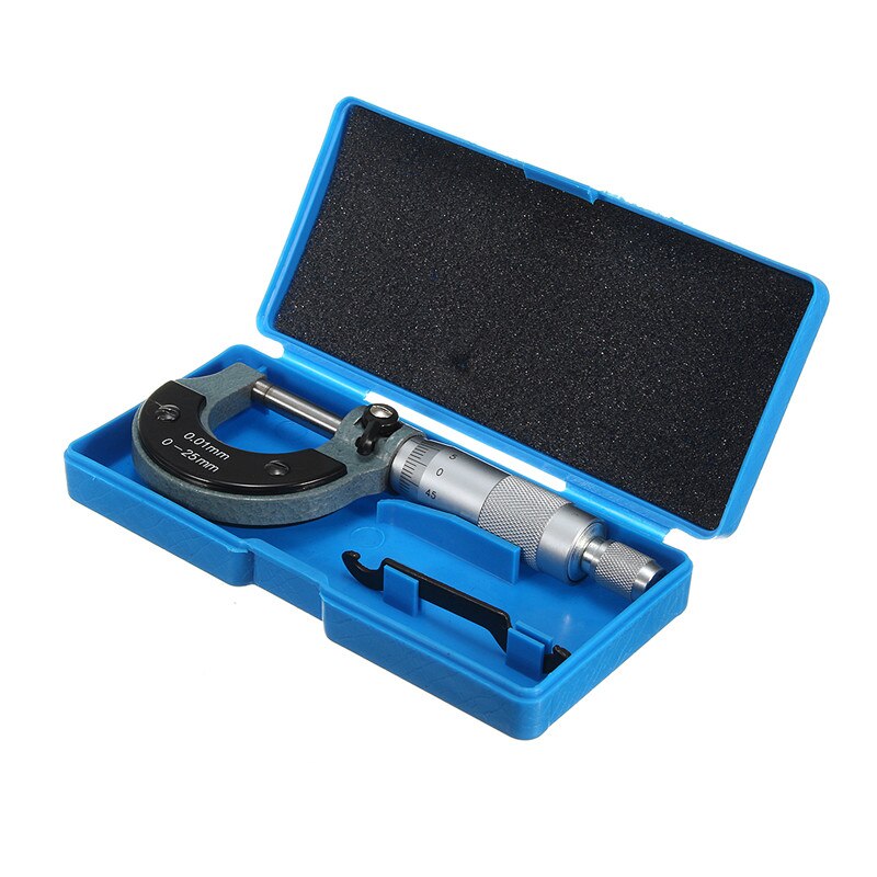 Nauwkeurig Meetinstrument 0-25Mm 0.01Mm Buiten Externe Metric Gauge Micrometer Machinist Meten Met Doos