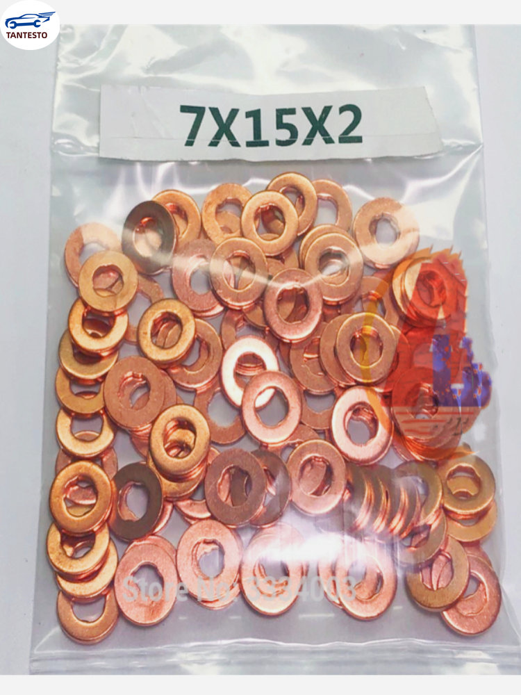 Injektor kobberpakning 7 x 15mm/9 x 18mm diesel common rail pakningsring reparationssæt  f00 vc 17504 f00 vc 1750 f00 vc 17503 f00 vc 17505