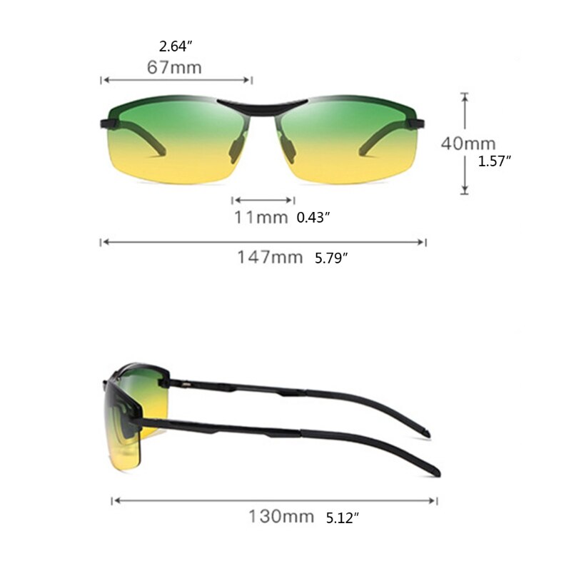 Gafas de sol de visión nocturna para hombre, lentes HD transparentes antideslumbrantes, polarizadas de día, de cobre y tinte amarillo, para conducción nocturna