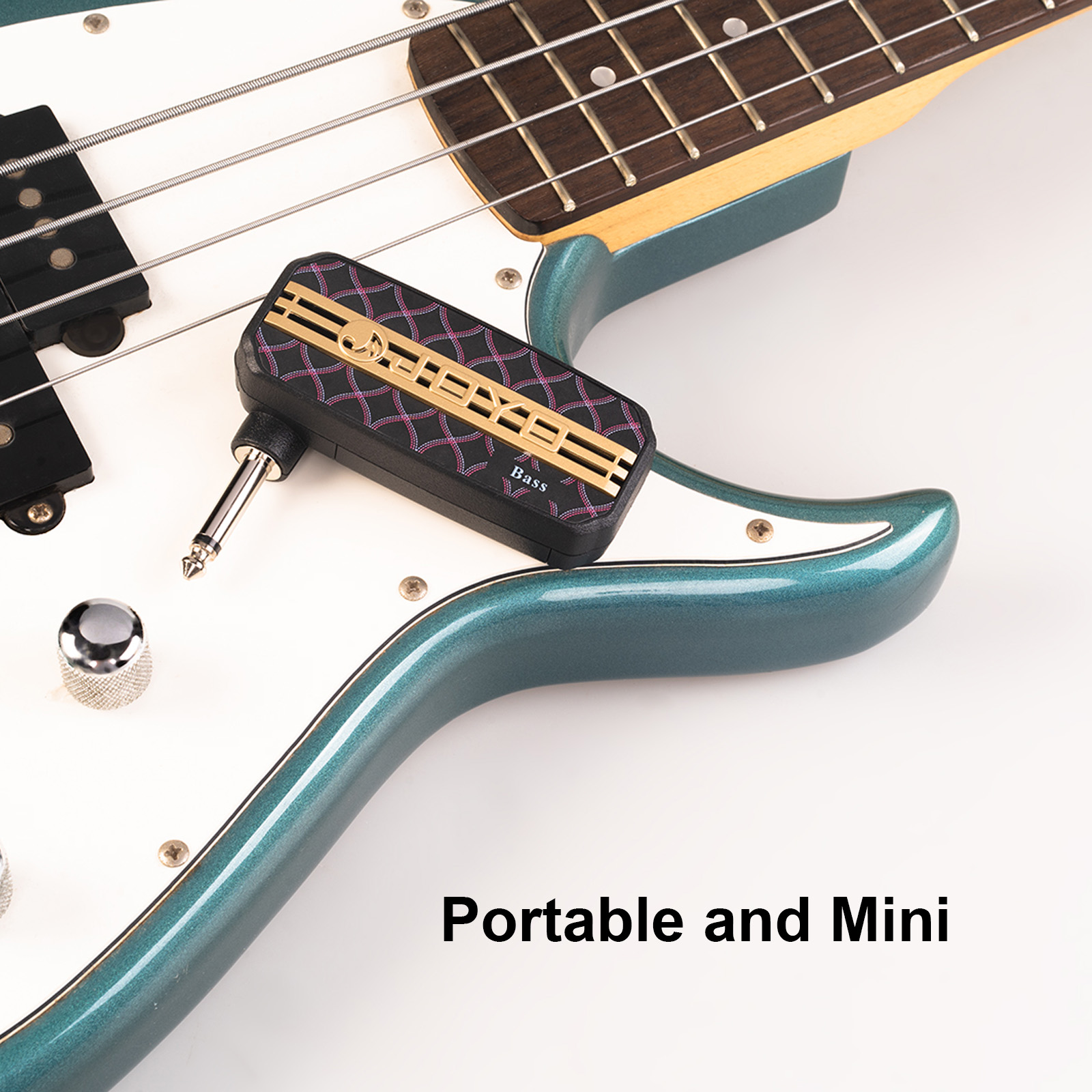 Mini Amp Draagbare Elektrische Bass Hoofdtelefoonversterker 3.5Mm Plug Extra Audio Ingang Plug Play Speaker Mute Voor Elektrische Bas