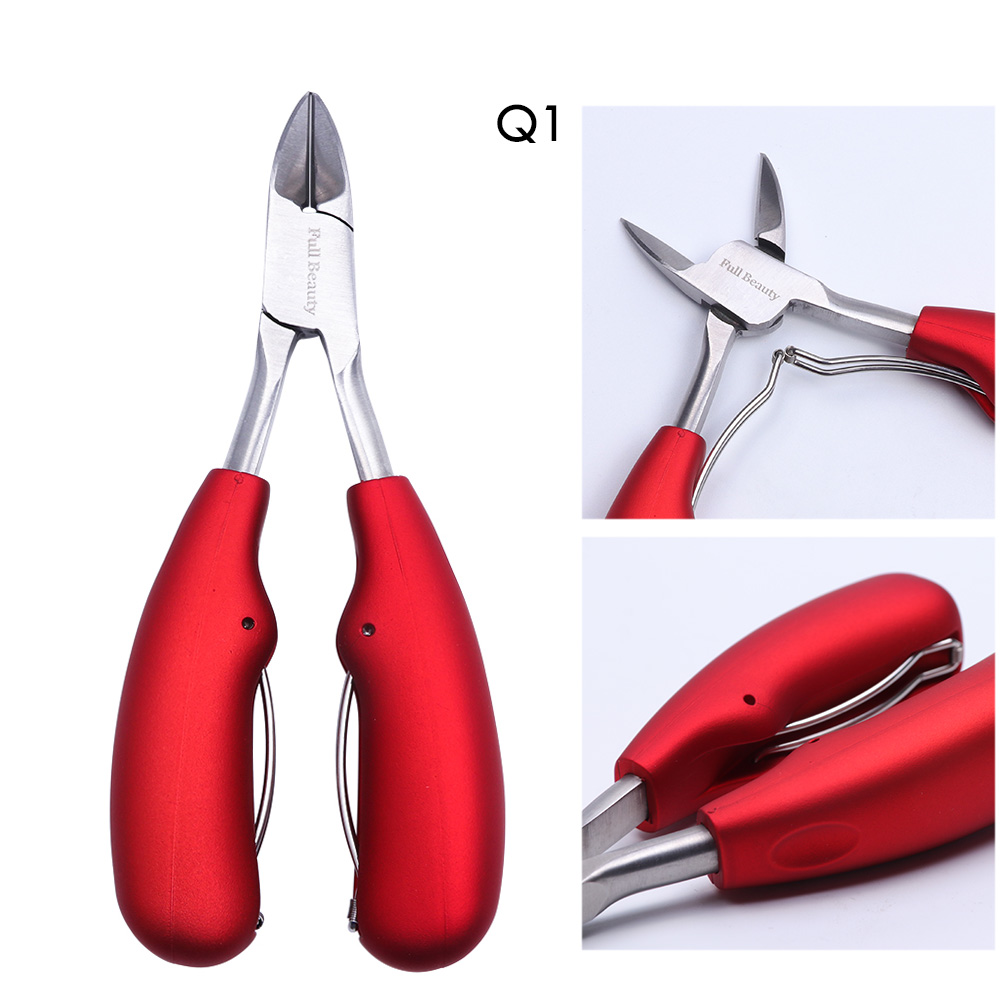Nail Cuticle Clipper Manicure Scissors Stainless Steel Trimmer Pliers With Spring Black Red Dead Skin Cutter Nail Tools SAQ1-8: Q1