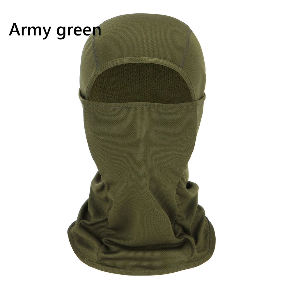 Cagoule respirante anti-poussière pour moto, cagoule de Protection solaire UV: Army green