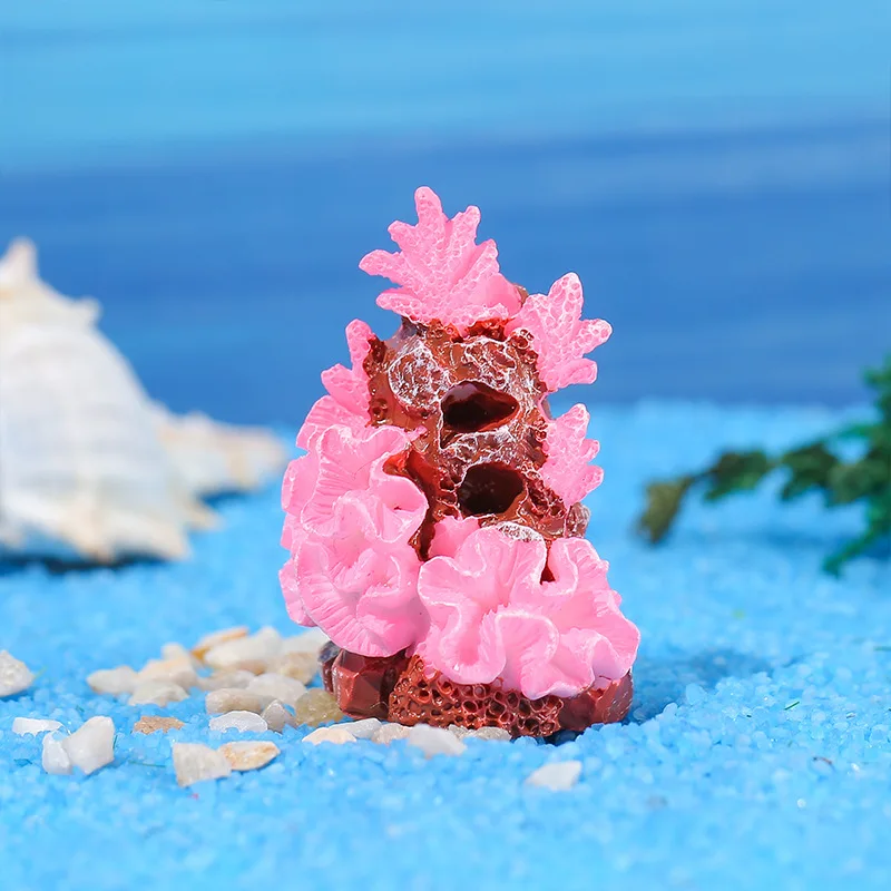 Simulated Coral Aquarium Fish Tank Farming Small Ornaments Decoration Eight Melon Fish DIY Ornaments крышка для аквариума: black