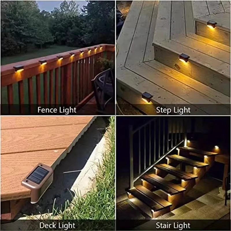 -AAIMA Commercial Street LED Step Lights 16 Pcs Solar Powered Outdoor Deck Lighting Suitable For Balconies Terraces Stairs Fence