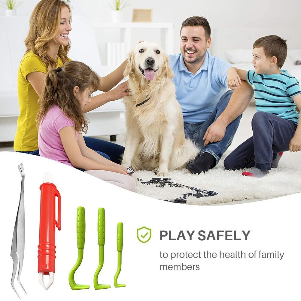 7Pcs Pet Tick Remover Tool Set Tick Hook Flea Tick Tweezers Clip Remover Flea Pet Comb Grooming Supplies For Dogs Cats