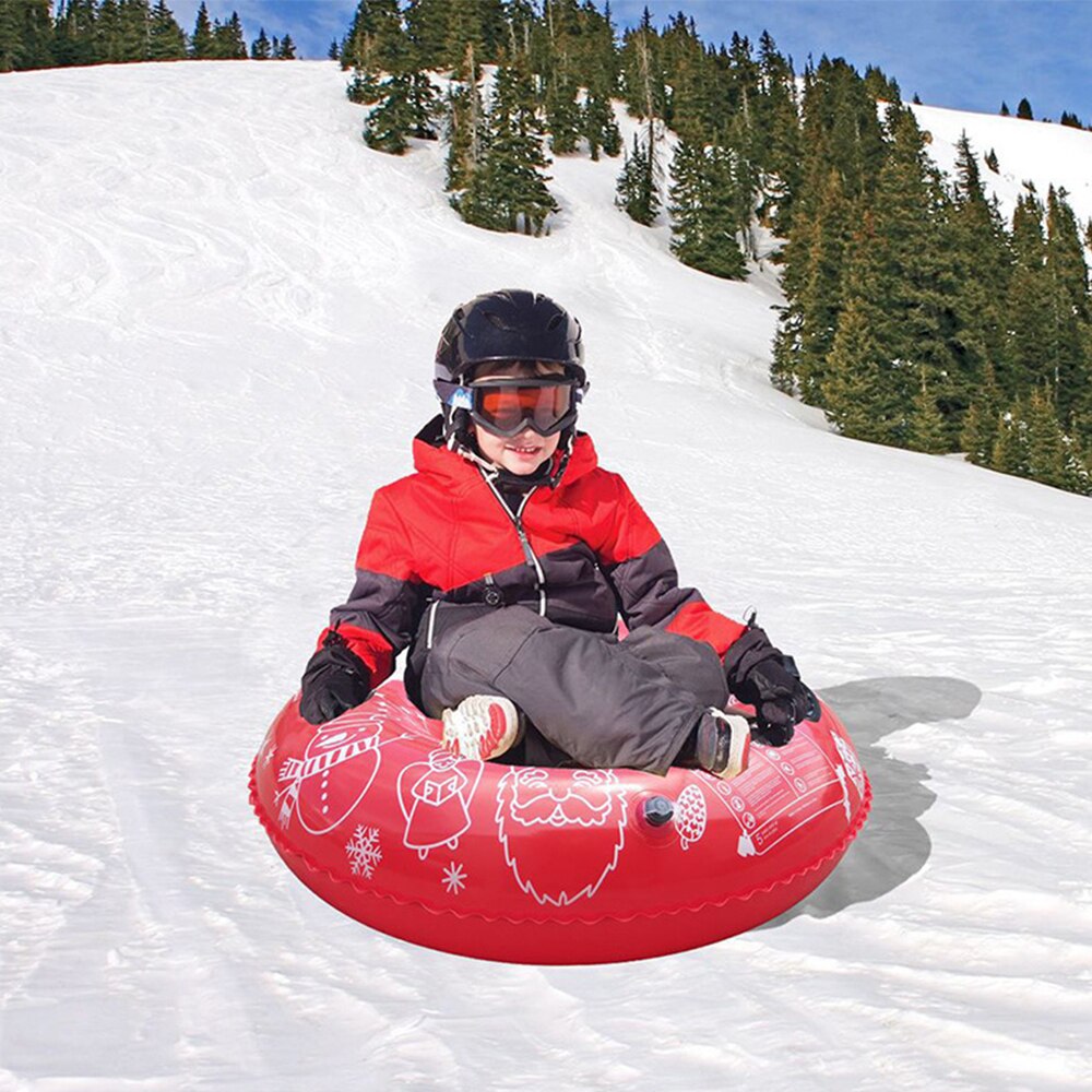 Winter Aufblasbare Schwebte Skifahren Ring Tragen Beständig Schnee Rohr Mit Griff Pvc Schnee Schlitten Reifen Kind Ski draussen Sport Liefert