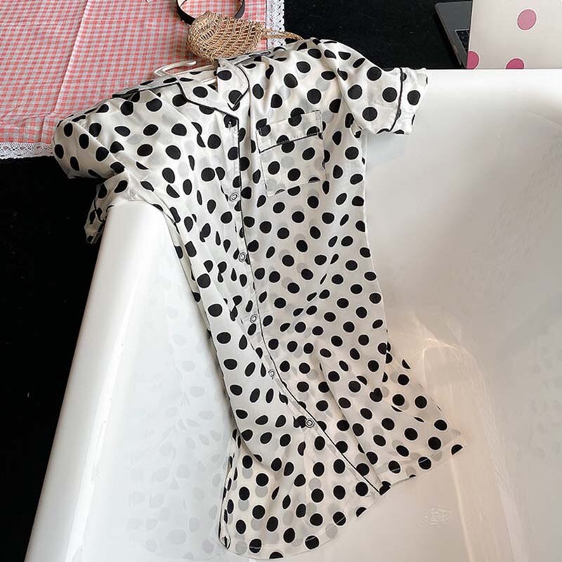 04 Vrouwen Pyjama Zomer Chiffon Comfortabele En Zoete Korte Mouwen Vest Dunne Nachtjapon Vrouwen Home Service