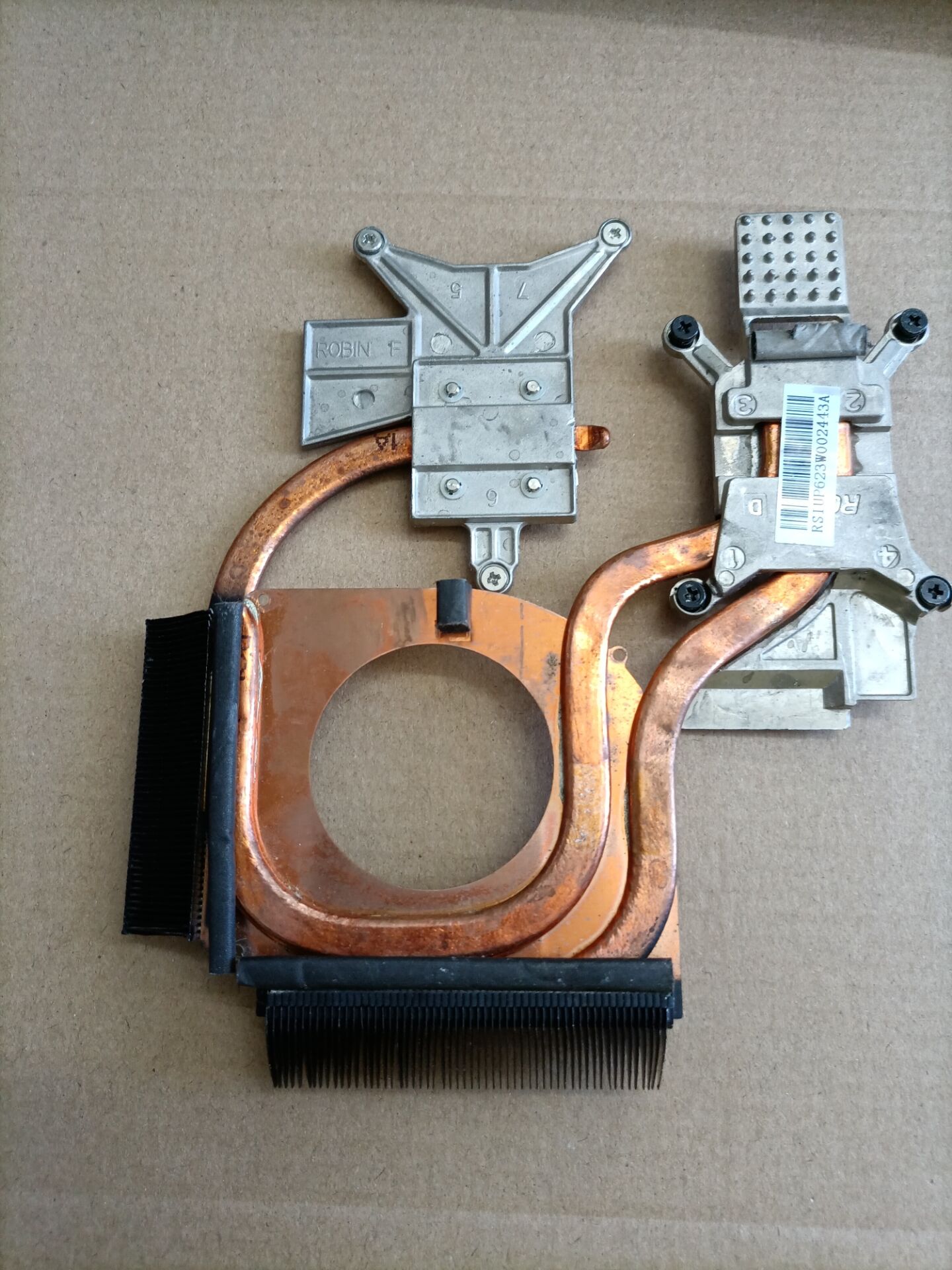 Original ordenador portátil disipador ventilador de refrigeración para HP DV6 DV7 DV7-2000 2100 DV7-3000 DV6-2000 DV6-2100 disipador CPU 600868-001 584244-001: A heatsink