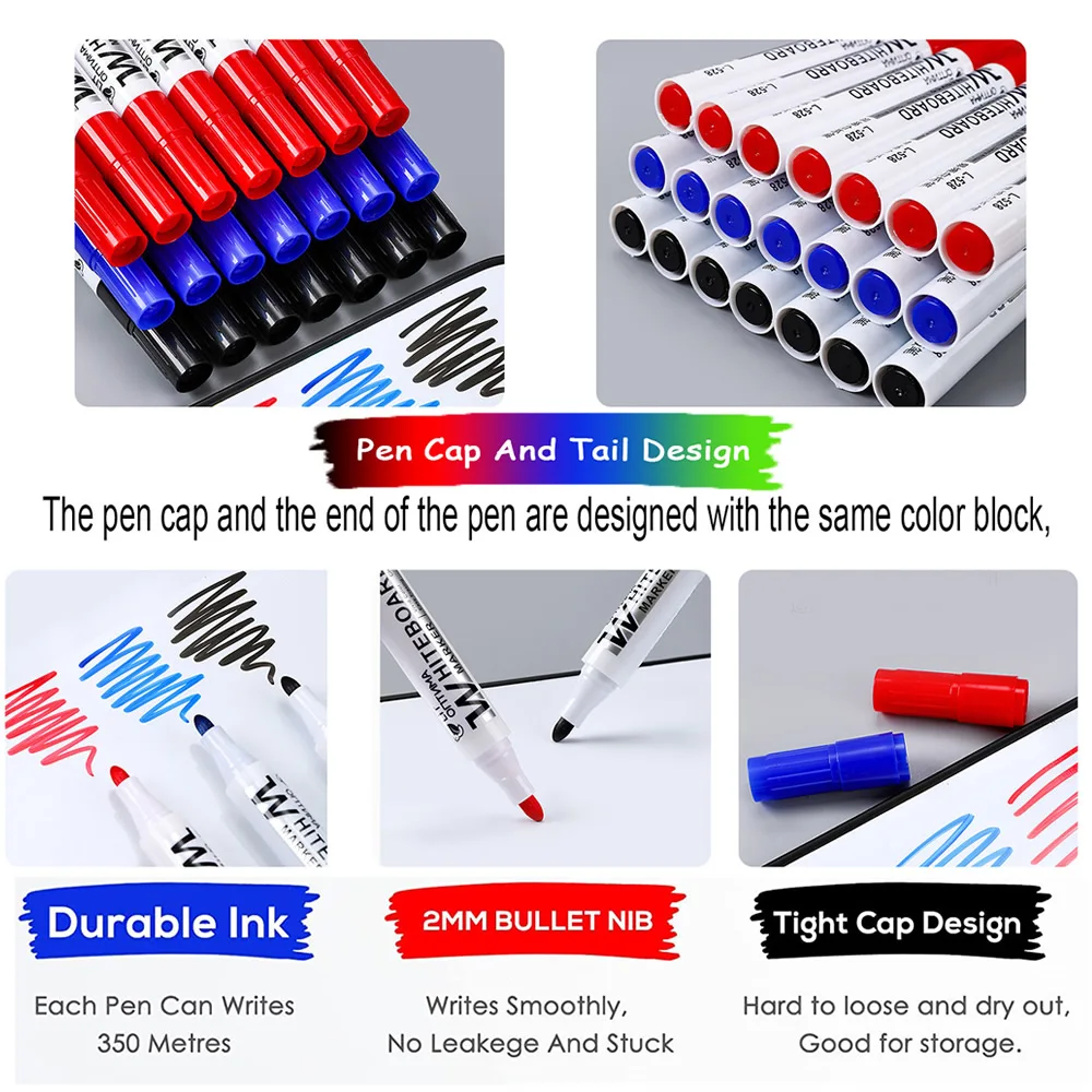 1/20 Stuks Uitwisbare Whiteboard Marker Pen Schoolbord Marker Onderwijs Krijt Voor Glas Keramiek Kantoor School Art Marker briefpapier
