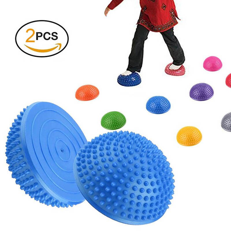 Spiky media pelota para Yoga y masaje de pies, bolas de 16cm de PVC, para ejercicio físico, Pilates, ejercicio físico, entrenamiento de habilidad