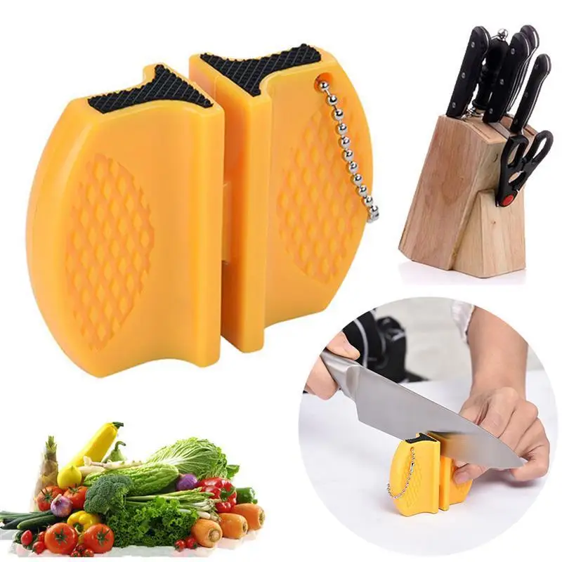 NEUE Mini Keramik Stange Messer Spitzer Zweistufige Wolfram Tragbare Schmetterling Typ Schleifstein Spitzer Schärfen Messer Stein: YELLOW