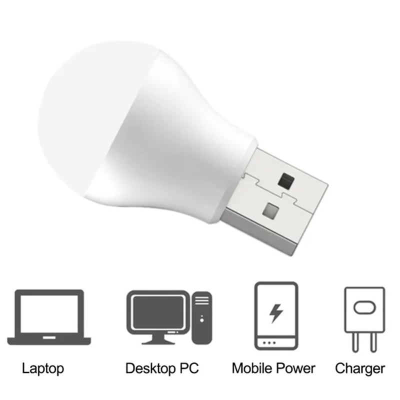 Usb-plugglampe datamaskin mobil strømlading usb mini boklampe ledet øyebeskyttelse leselampe lite rundt lys nattlys