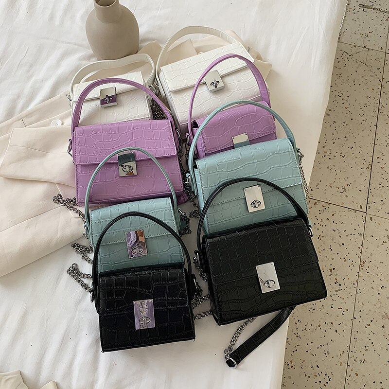 carré femmes sacs à bandoulière sacs à main de créateur chaînes de luxe alligator sac à bandoulière dame petit rabat sac à main femme sac