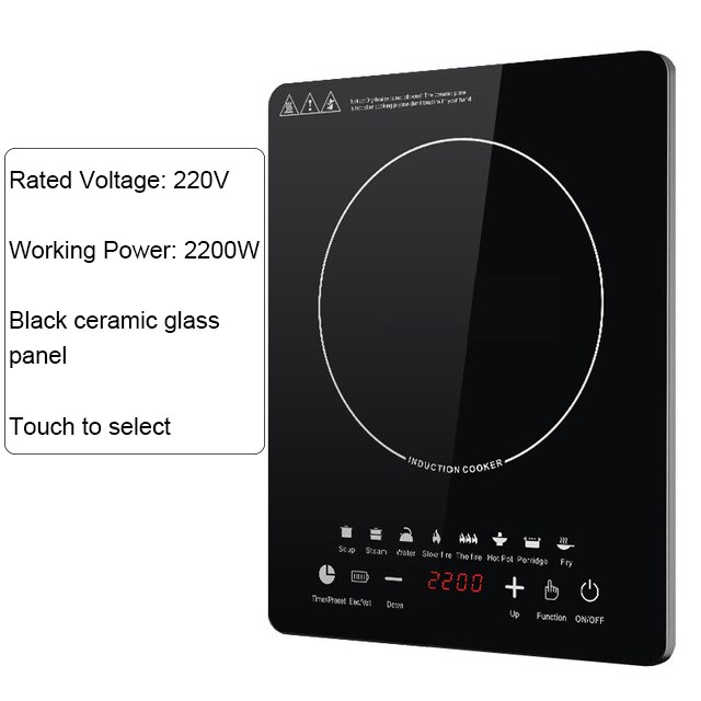 Caldera de inducción eléctrica, placa de cocina inteligente resistente al agua, 110 W, 220V/2200 V: 220V