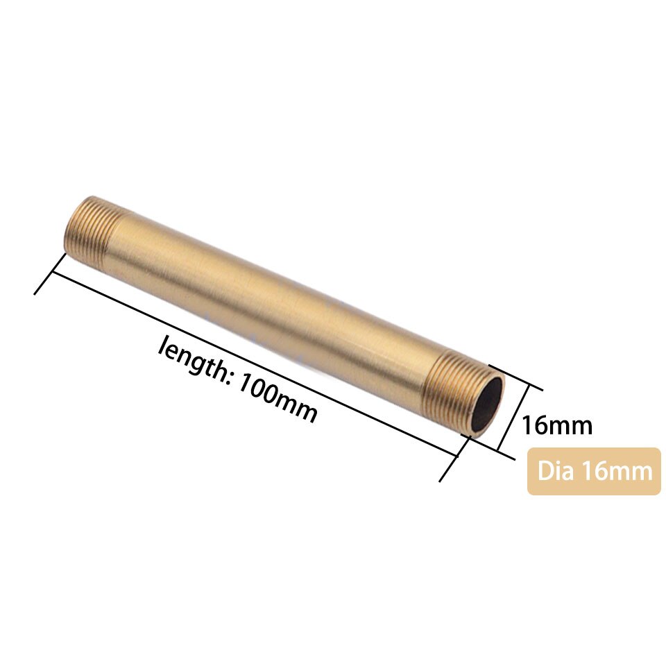 2 stk lige stang  m10 m12 m16 hule ydre tandrør længde 100mm bordlampe lysekrone krystal lampe forlænget seler