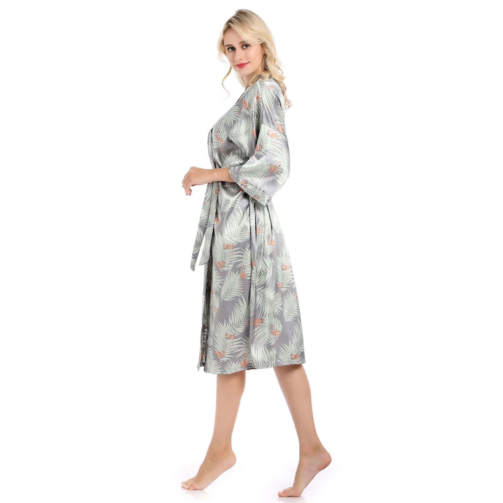 Floral Robes Floral Satin Silk Bridal bride bridal bridesmaid Kimono Robes party robe Women Brthrobe Dressing Gown