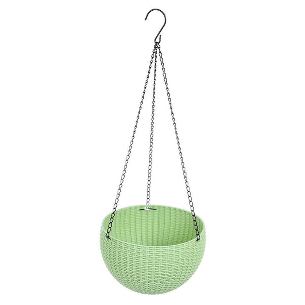 Flowerpot Rattan hanging plastic basket nursery flower pot hanging garden plant storage pots home decor bonsai holder: Fruit Green