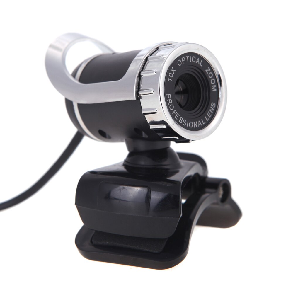 Webcam 12 millions de pixels haute définition caméra Web Cam 360 degrés Webcam USB micro clipsable pour ordinateur portable ordinateur de bureau accessoire: Black