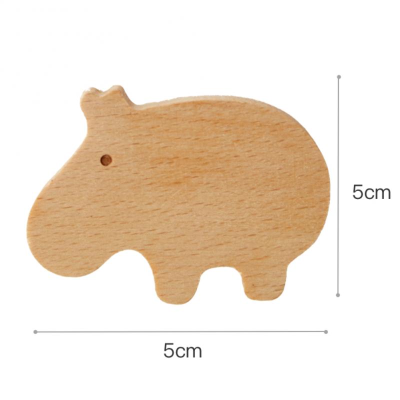 Nordic Style Wood Animal Hook Natural Oak Cute Cartoon Home Decor Door Wall Hook Key Holder Multi Function Modern Storage Hanger: hippo