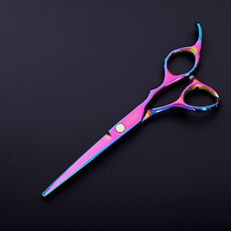 Costway 440 Steel 6 Inch Black Hair Scissors Set Cutting Barber Salon Haircut Thinning Shears Hairdressing Scissors: Multicolour Cutting