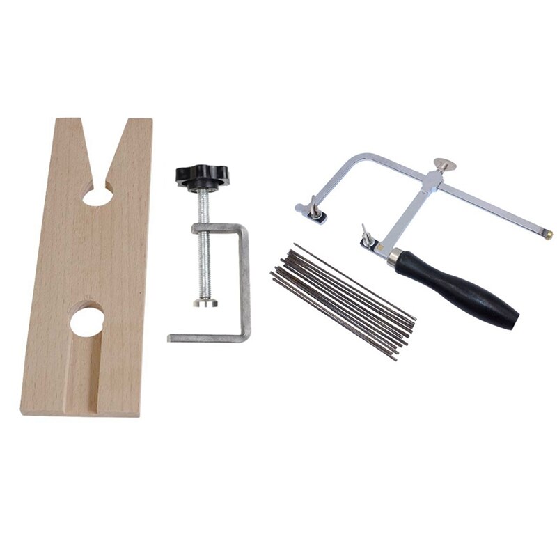 1 Set 3-In-1 Jeweler's Saw Set Jewelry Tools Saw Frame 144 Blades Wooden Pin Clamp Wood Metal Jewelry Toos