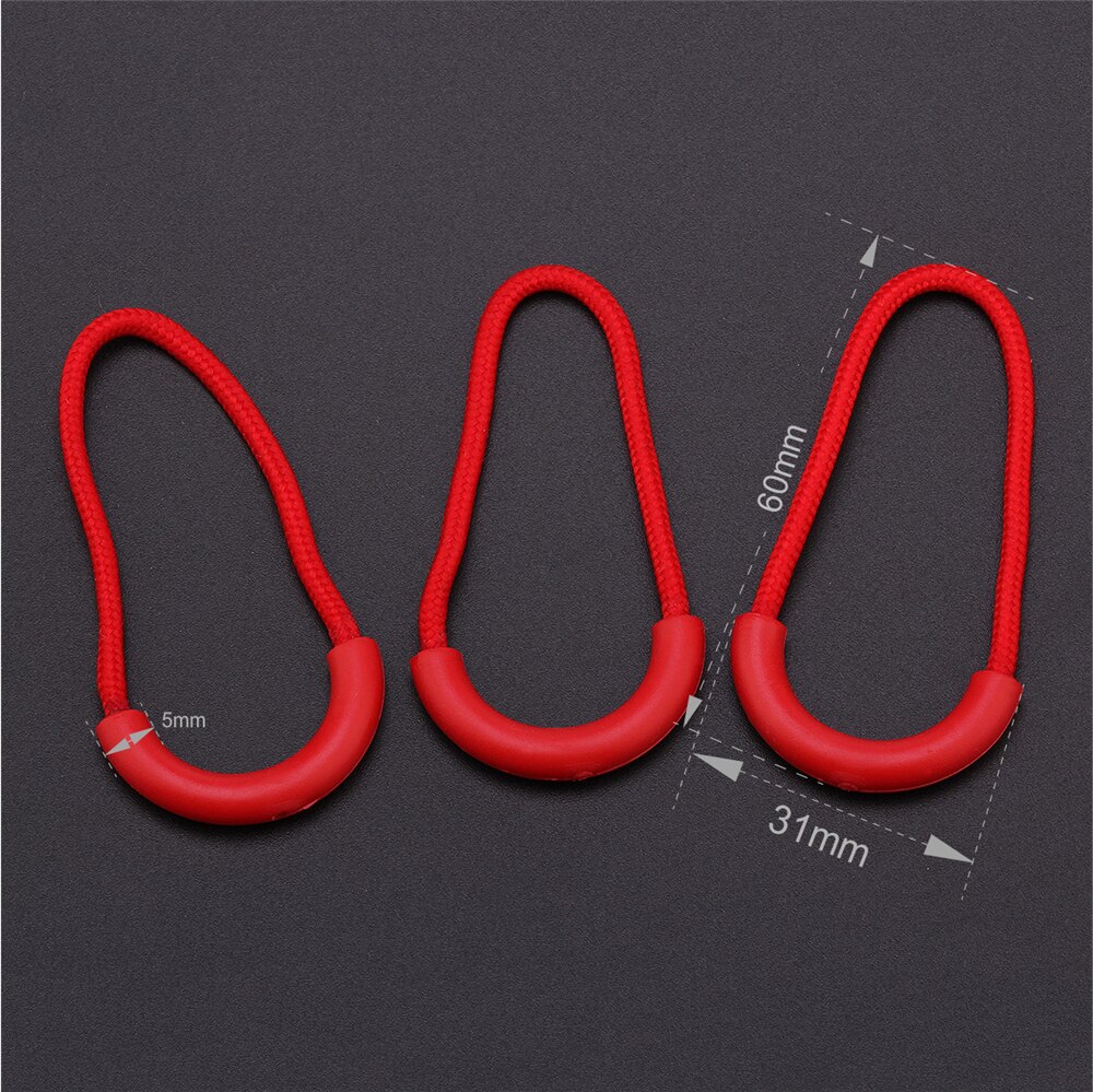 100Pcs Zipper Pull Cord Rope Pullers Zip Puller Replacement Ends Lock Zips Bags Clip Buckle Travel Accessories