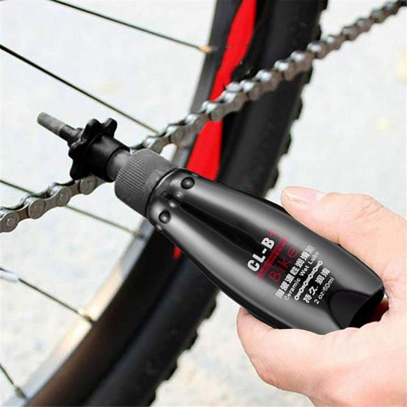 60ml MTB Road Bike Chain Lubricating Oil Bicycle Ceramic Wet Lube Cycling Daily Maintenance Oil with Cleaning Cloth