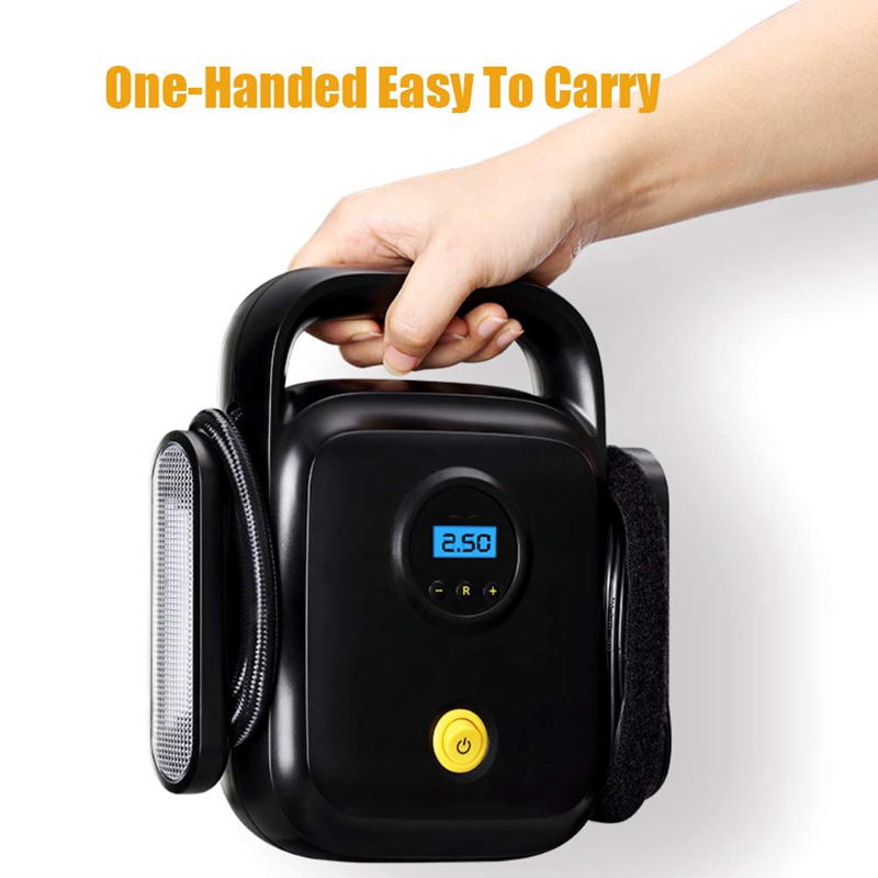 Air Compressor Tire Inflator Portable,Digital Pressure Gauge Auto Shutoff DC 12V Car Tyre Pump With Extra Nozzle And LED Light f