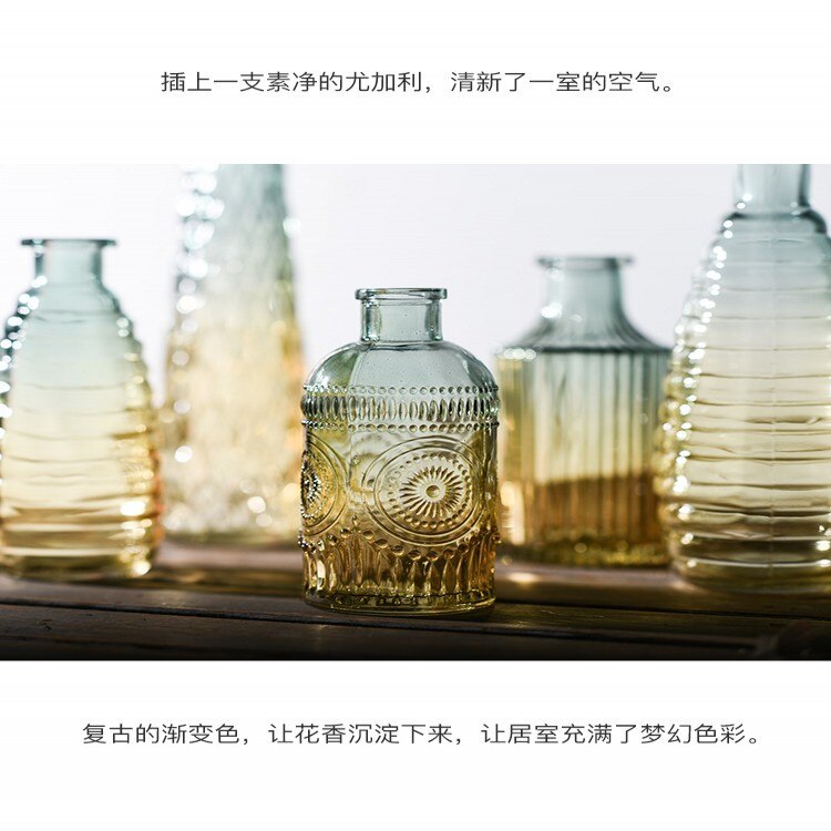Europäischen Hipster Geprägte transparent Glas Vase Wohnzimmer Blume Hause Dekoration Vasen Für HäNutzer Blumen Hochzeit Dekoration