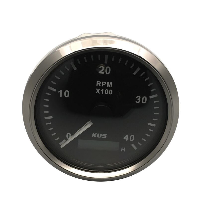 KUS 3 3/8 "Drehzahlmesser 4000 RPM Mit LED Digital Betriebsstundenzähler Marine Außenborder Diesel- Motor- Motor- Generator Tacho Meter Messgerät 12 V/24 V