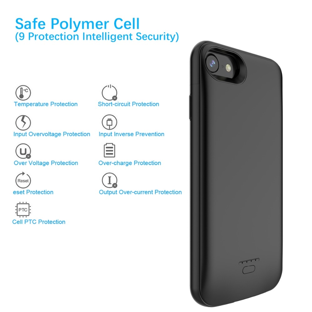 For iPhone 5 SE 5S 6 7 8 6S Plus Battery Charger Case Backup Power Bank Charging Cover For iPhone X Xs XR XS Max Battery Case