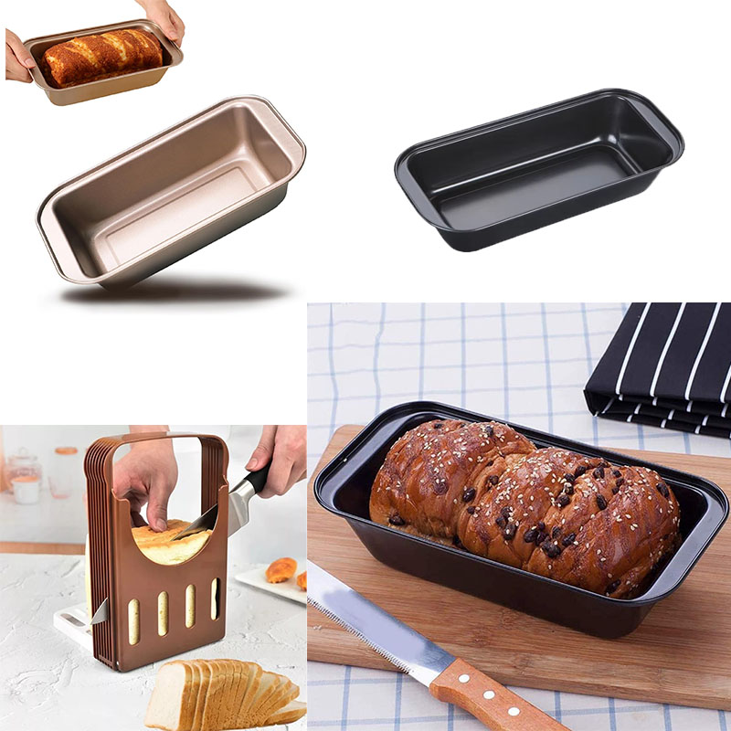 Kastenform aus Kohlenstoffstahl mit Deckel zum Backen von Brot, Sandwichform, rechteckige Toastform mit Anti-Kette, Küchen-Backwerkzeug