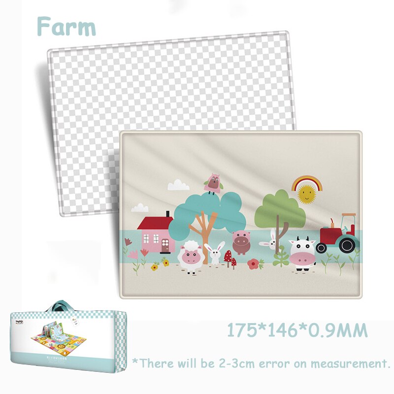 Dikke Niet Giftig Opvouwbare Baby Foam Speelmat Kids Tapijt Tapijt Dubbelzijdig Klimmen Pad Kids Rug Activitys games Ldpe/Xpe: Farm