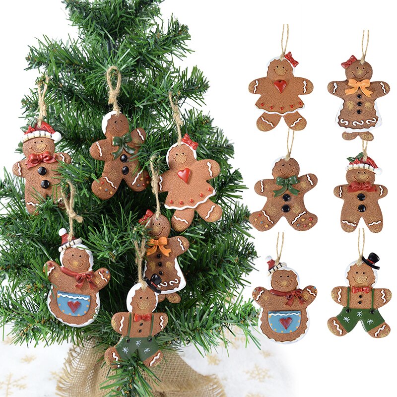Gingerbread Man Hangers Kerstboom Ornamenten Zachte Hars Gingerbread Man Cookie Voor Thuis Xmas Jaar Party Opknoping Decor