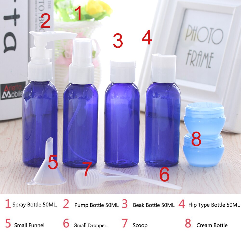 9Pcs/set Beauty Mini Lotion Travel Accessories Plastic Transparent Empty Portable Container Bottle Squeeze Tubes Makeup Tool