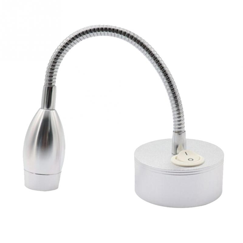 12V Bed Lamp 360 Degree Rotation Multipurpose Campers Led RV Reading Light Adjustable Portable Button Control Vehicles Eye Care: White A