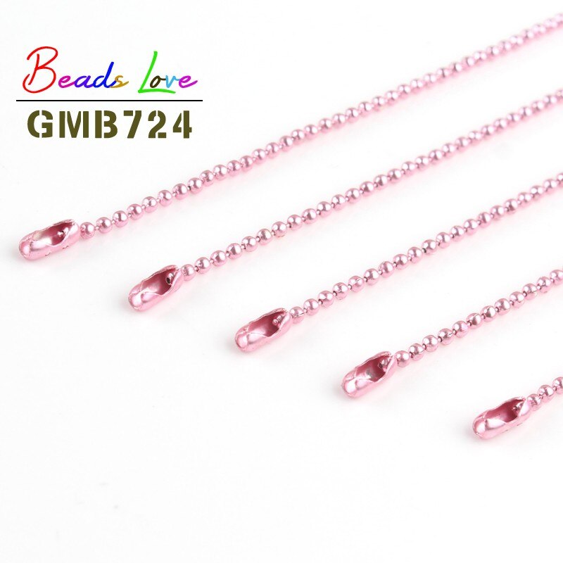 10pcs/lot 1,5 MM Kugel Ketten Passt Schlüssel Kette/Puppen/Label Hand Tag Stecker Für DIY Halskette Schmuck, Die Entdeckungen 60cm: Pink