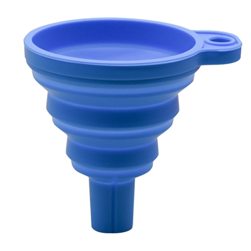 Food Grade Siliconen Gel Vouwen Trechter Vouwen Telescopische Lange Nek Trechter Vloeibare Vulling Keuken Gereedschap: Blue