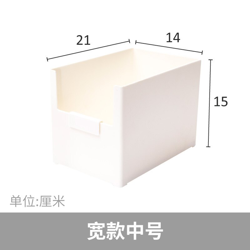 Plastik tykkere køkken arrangør flaske plade gaffel rack med tag holder kosmetisk kasse stablet makeup opbevaring badeværelse arrangør: Bred midten