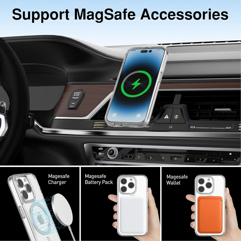 Funda Magnetic Clear Case For APPLE iPhone 16 15 14 13 12 Pro Max Plus 16e 17 Air Mini Wireless Charging Compatible With Magsafe