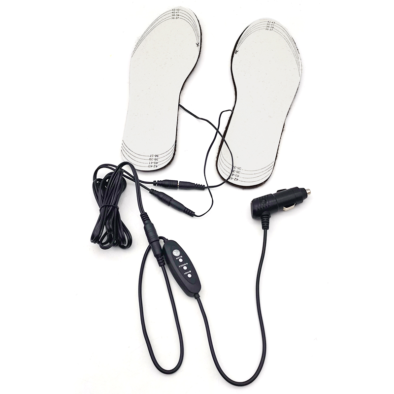Semelles chauffantes électriques 12V pour moto, chauffe-pieds réglable avec allume-cigare
