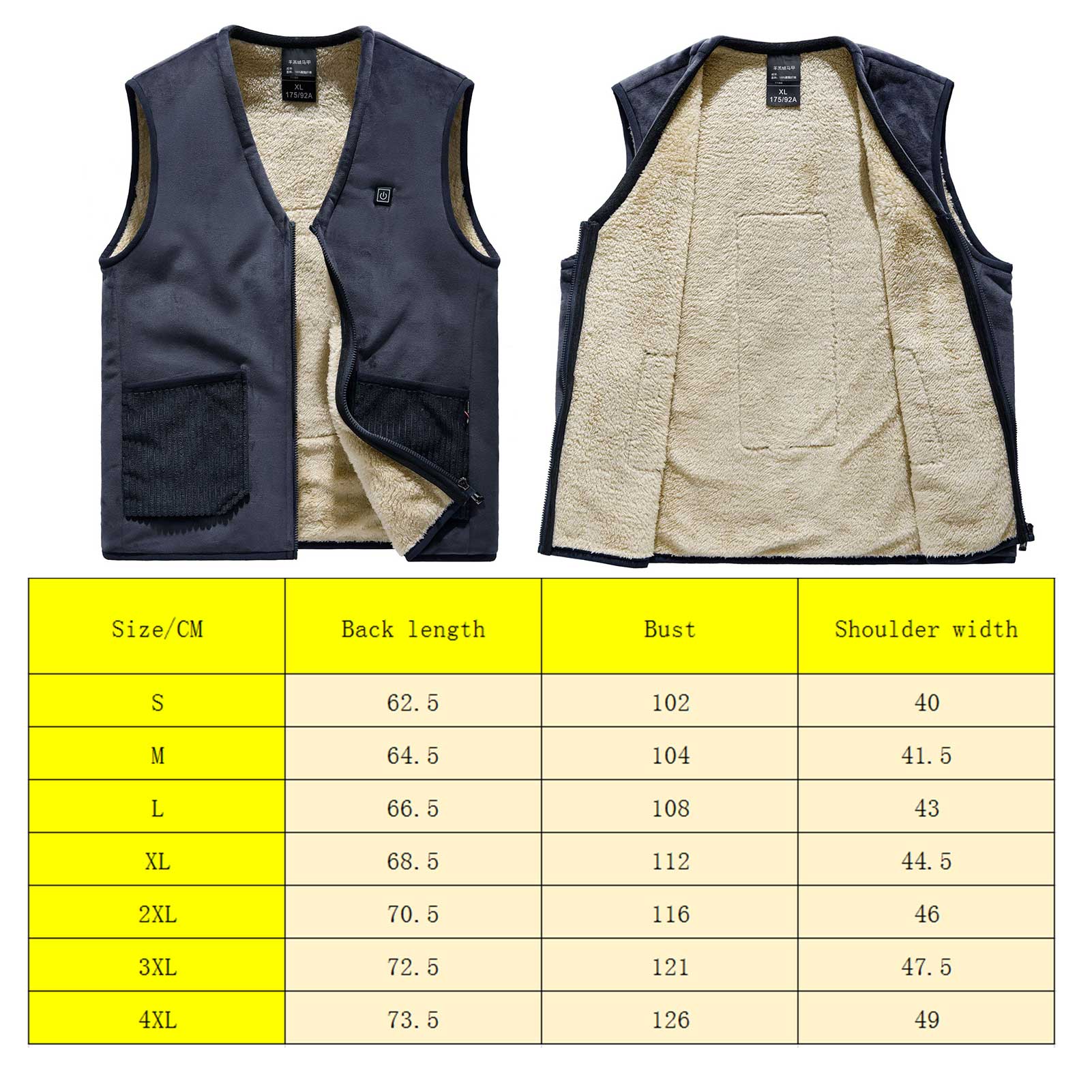 Fleece Heated Vest Jacket Men Women Coat Clothes Intelligent Electric Heating Thermal Warm Clothes Winter Heated