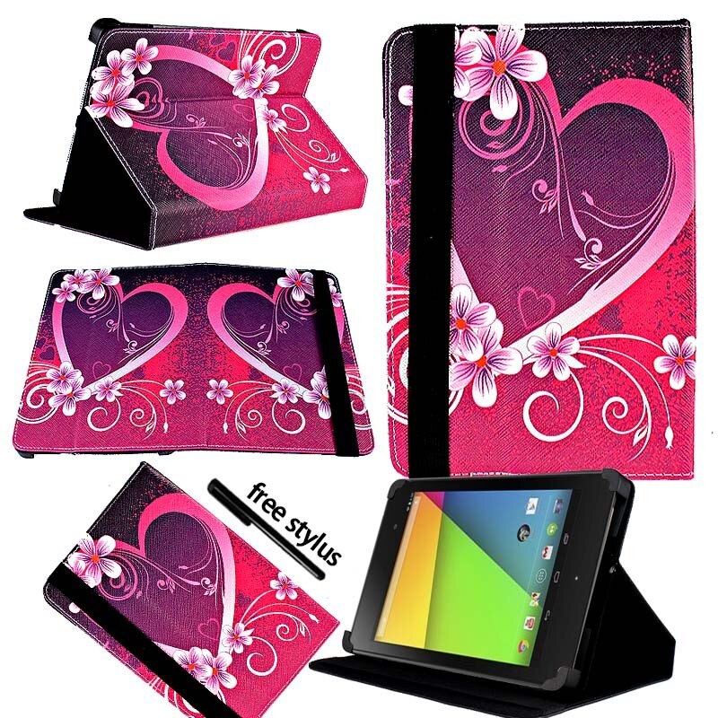 KK & LL Für Google Nexus 7 (1st 2th, Gen Gen ) -leder Tablet Ständer Folio Abdeckung Fall + Freies stylus