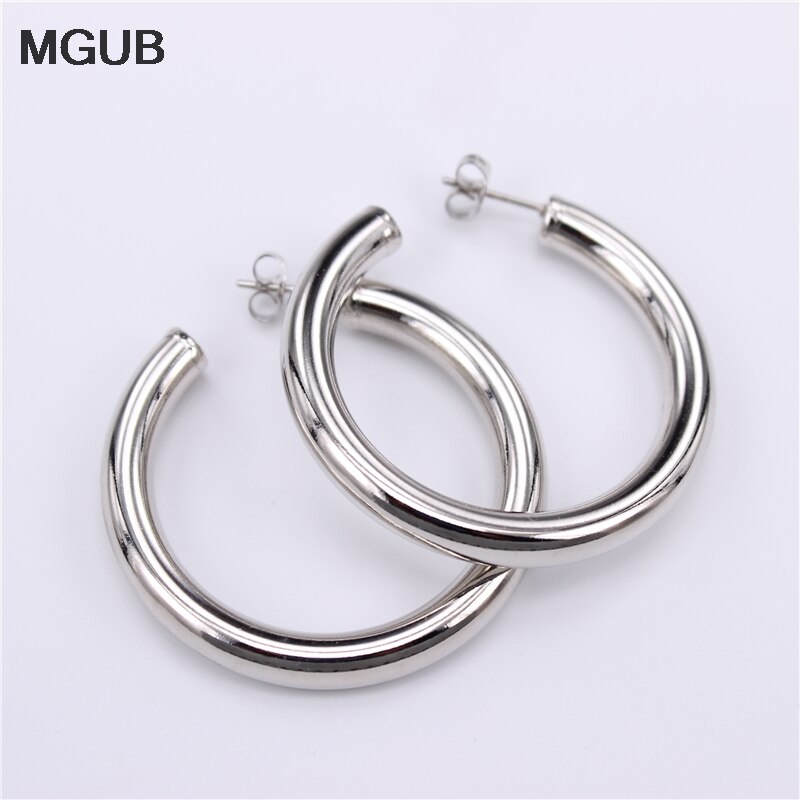 Hurtownie średnica 28mm-50mm ze stali nierdzewnej duża okrągła obręcz kolczyki złoty kolor koło kreolski kolczyki prezenty dla kobiet LH908