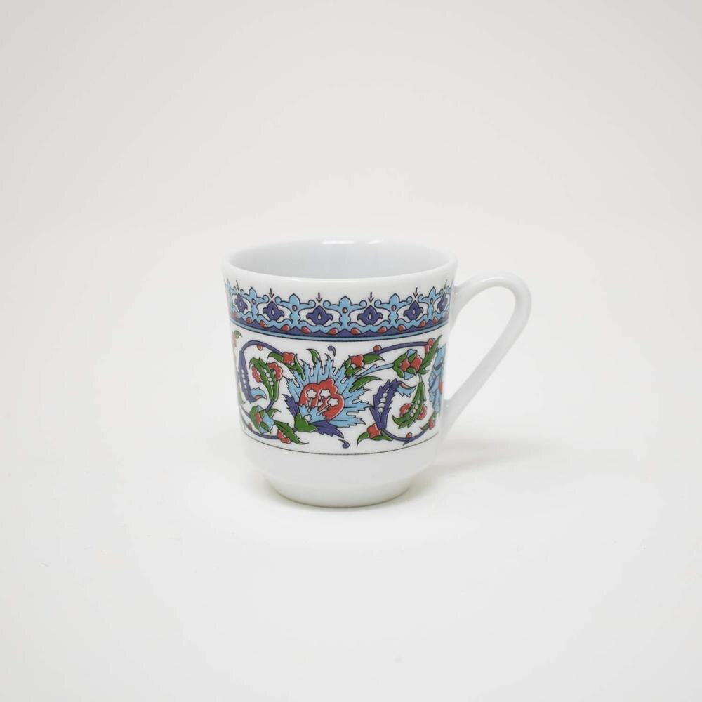 Güral porselen tyrkisk kaffekopp og tallerken